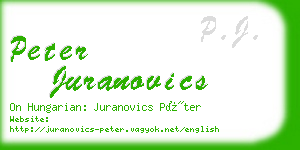 peter juranovics business card